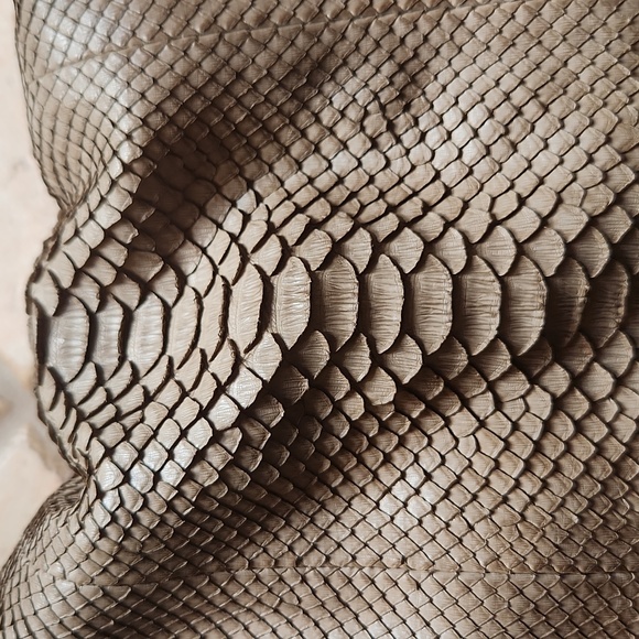 Abaco Jamily Python Snake Flap Bag - Brown - Picture 9 of 17